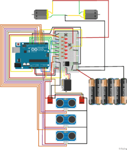 Arduino layout with sensors